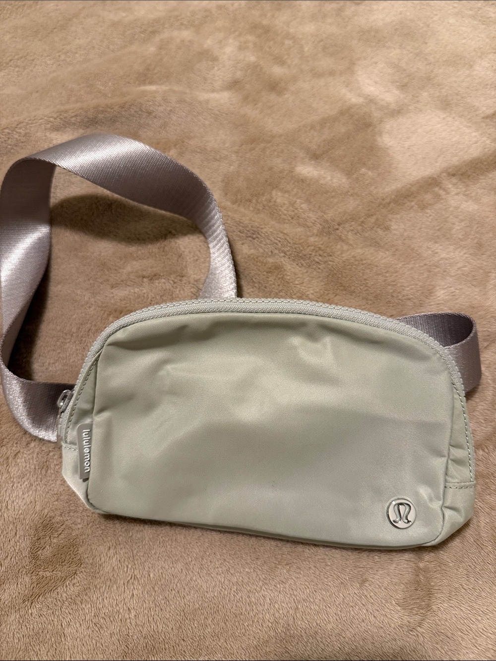 lululemon athletica Sage Green Belt Bag with Gold Strap